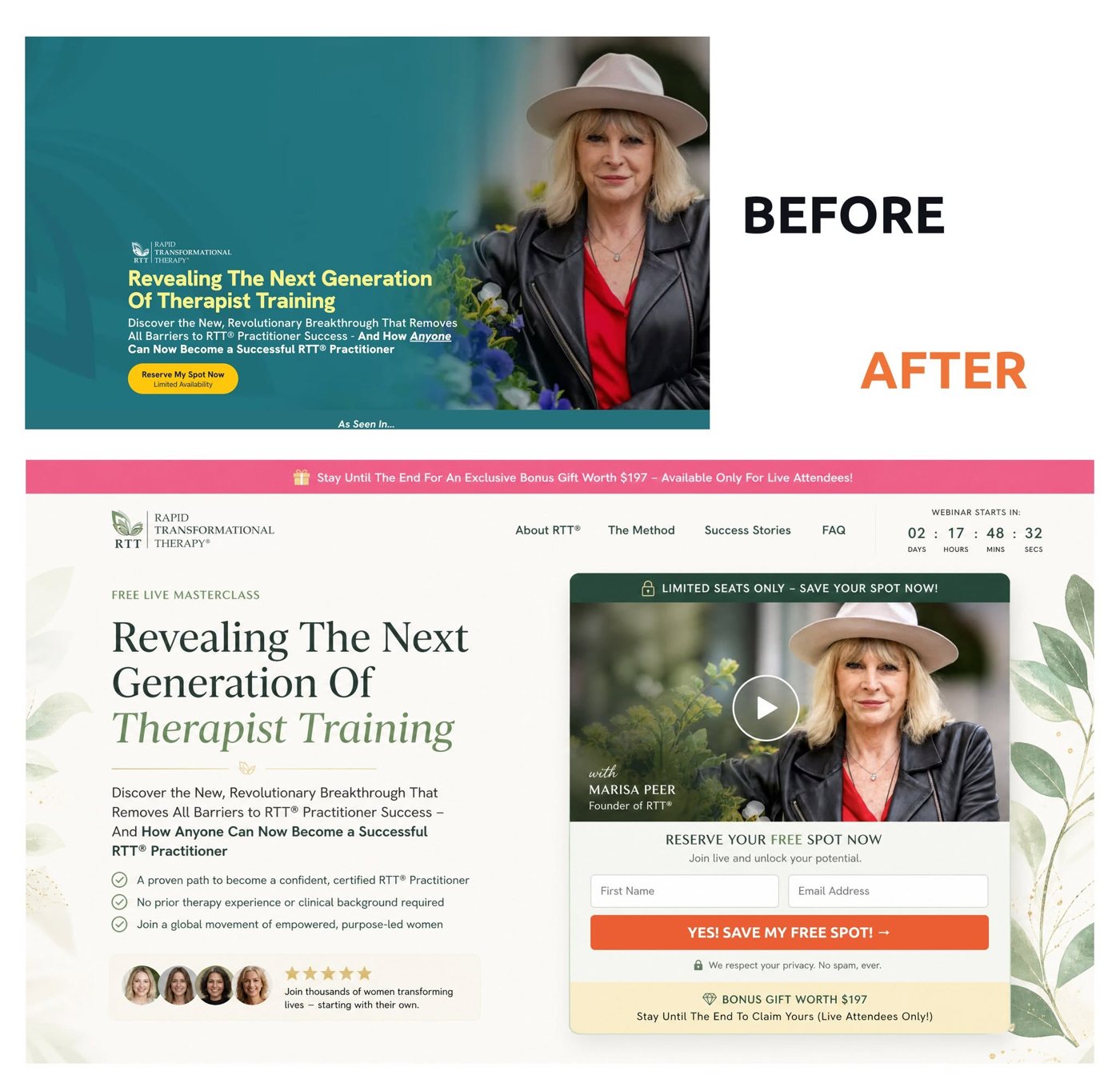 A therapy training site before and after